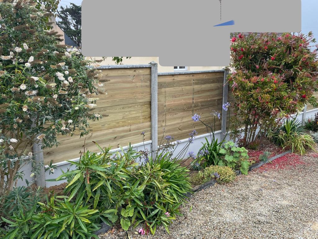 Clture mixte bton/bois 